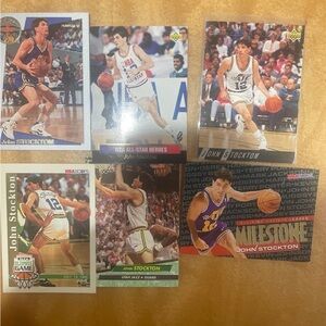 John Stockton Card Lot with 3 Holograms. 12 cards in lot